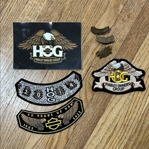 Harley Davidson “HOG” Owners Group Patches, Pins, and Sticker